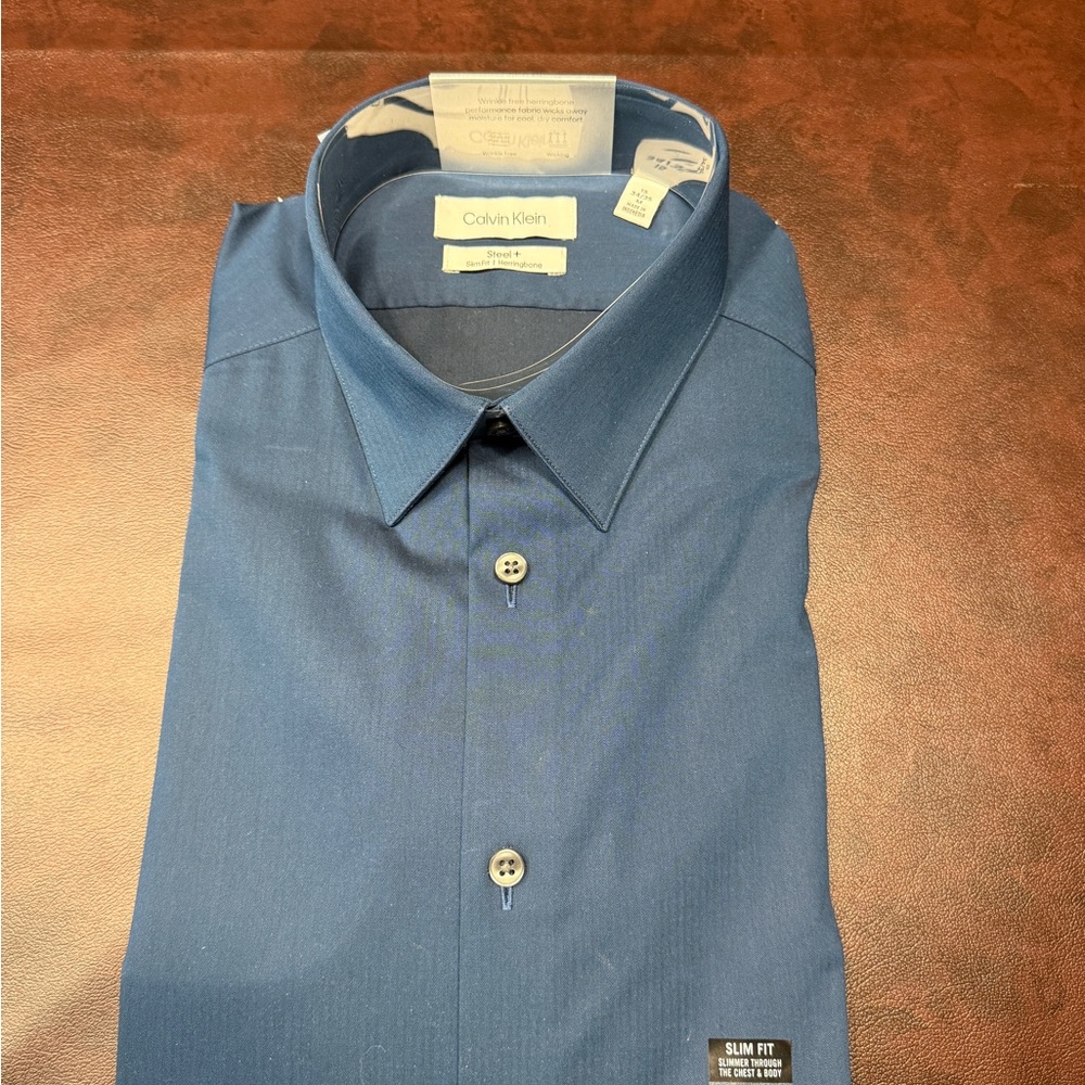 Calvin Klein Men's Navy Dress Shirt